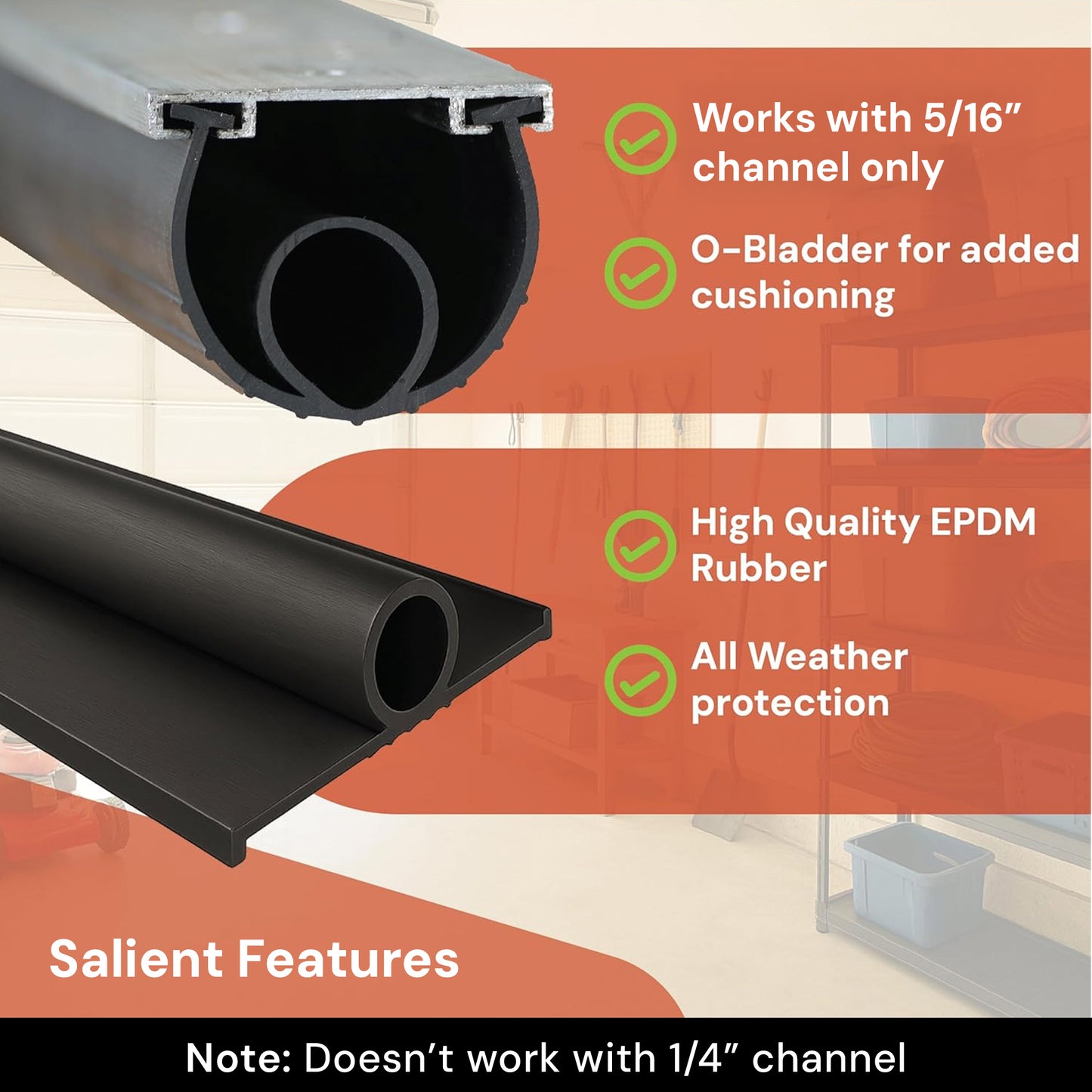 10Ft/3M Garage Door Bottom Seal