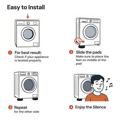Anti Vibration Pads for Washing Machine and Dryer - Pack of 4
