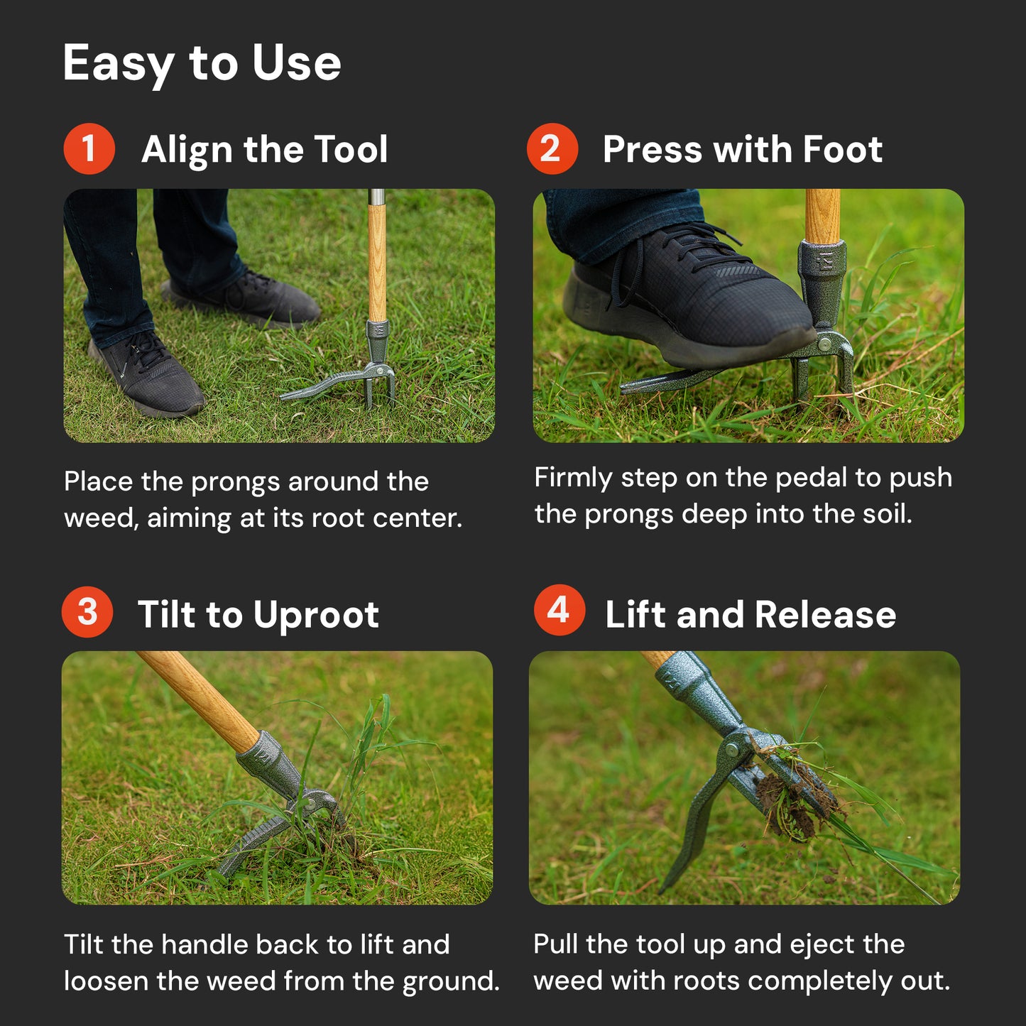 4-Claw Stand Up Weed Puller Tool