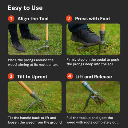 4-Claw Stand Up Weed Puller Tool